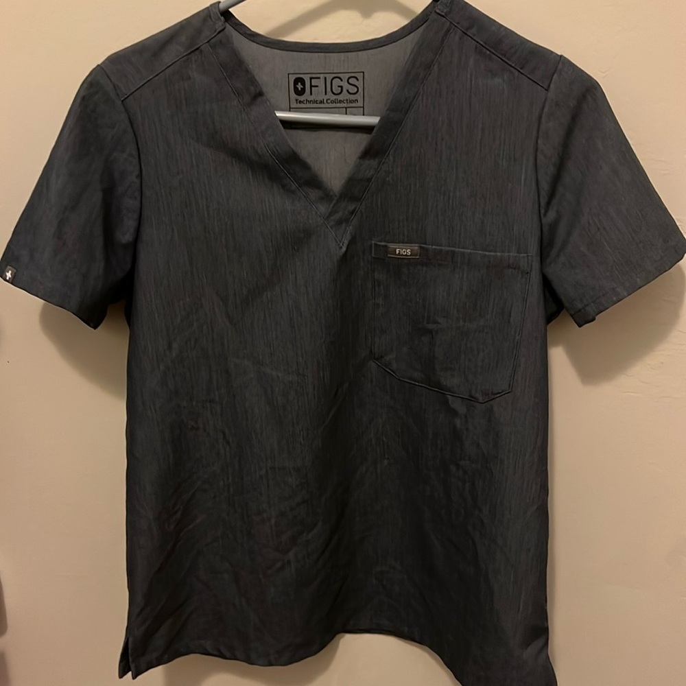 FIGS Catarina blue graphite scrub top